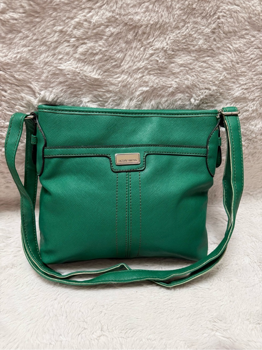 Jaclyn Smith Kelly Green Crossbody Bag with Gold Accent